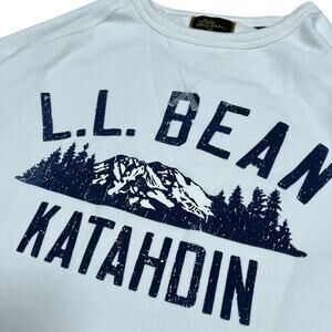 LL Bean Todd Snyder Organic Cotton Sweatshirt Mt Katahdin Graphic Ivory Small